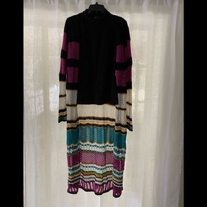 Boston Proper Turtleneck and Long Crochet Shaw